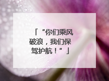 “你们乘风破浪，我们保驾护航！”