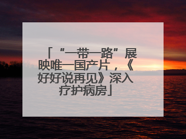 “一带一路”展映唯一国产片，《好好说再见》深入疗护病房