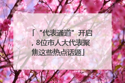 “代表通道”开启，8位市人大代表聚焦这些热点话题