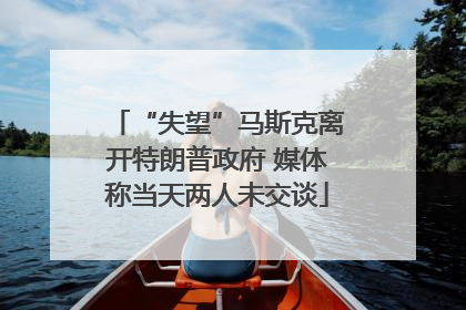 “失望”马斯克离开特朗普政府 媒体称当天两人未交谈