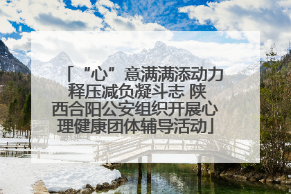 “心”意满满添动力 释压减负凝斗志 陕西合阳公安组织开展心理健康团体辅导活动