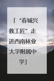 “春城兴教工匠”走进西南林业大学附属中学