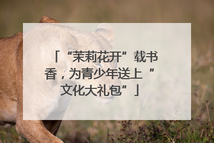 “茉莉花开”载书香，为青少年送上“文化大礼包”