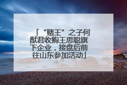 “赌王”之子何猷君收购王思聪旗下企业，接盘后前往山东参加活动