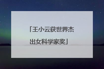 王小云获世界杰出女科学家奖