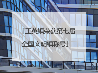 王英镇荣获第七届全国文明镇称号