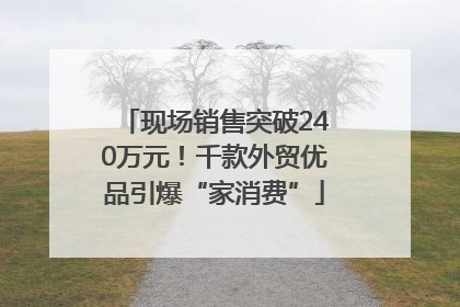 现场销售突破240万元！千款外贸优品引爆“家消费”
