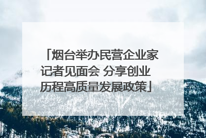 烟台举办民营企业家记者见面会 分享创业历程高质量发展政策