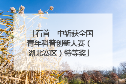石首一中斩获全国青年科普创新大赛（湖北赛区）特等奖