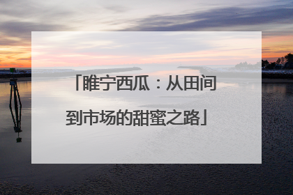 睢宁西瓜：从田间到市场的甜蜜之路