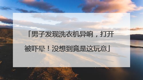 男子发现洗衣机异响，打开被吓晕！没想到竟是这玩意