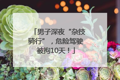 男子深夜“杂技骑行”，危险驾驶被拘10天！