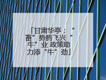 甘肃华亭：“畜”势腾飞兴“牛”业 政策助力添“牛”劲