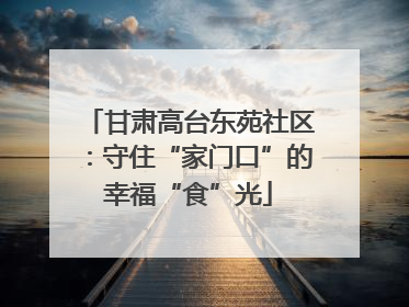 甘肃高台东苑社区：守住“家门口”的幸福“食”光
