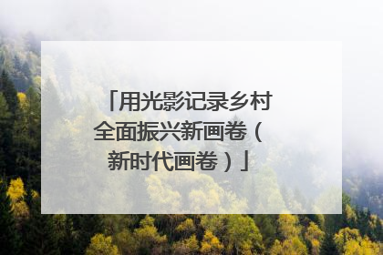 用光影记录乡村全面振兴新画卷（新时代画卷）