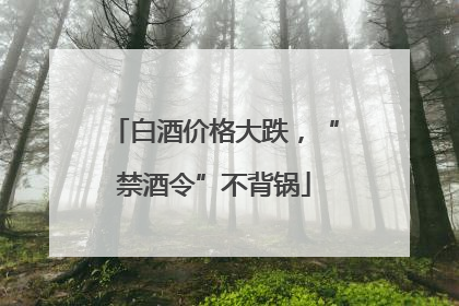 白酒价格大跌，“禁酒令”不背锅