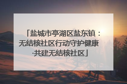 盐城市亭湖区盐东镇：无结核社区行动守护健康 ·共建无结核社区