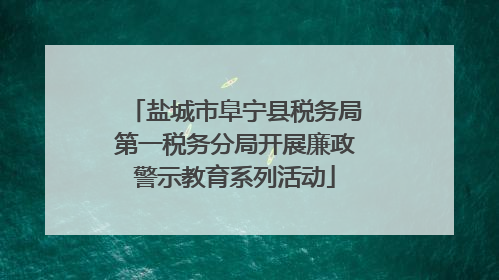 盐城市阜宁县税务局第一税务分局开展廉政警示教育系列活动