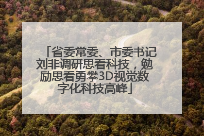 省委常委、市委书记刘非调研思看科技，勉励思看勇攀3D视觉数字化科技高峰