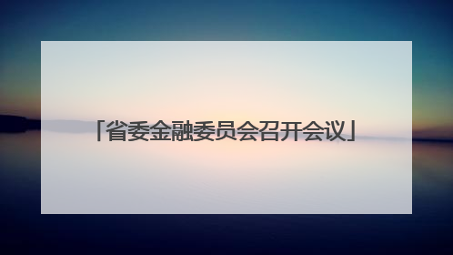 省委金融委员会召开会议