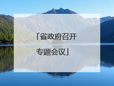 省政府召开专题会议