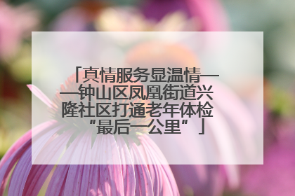 真情服务显温情——钟山区凤凰街道兴隆社区打通老年体检“最后一公里”