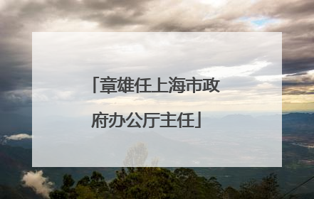 章雄任上海市政府办公厅主任