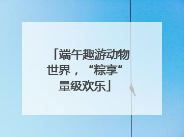 端午趣游动物世界，“粽享”量级欢乐