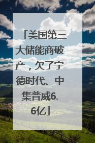 美国第三大储能商破产，欠了宁德时代、中集普威6.6亿