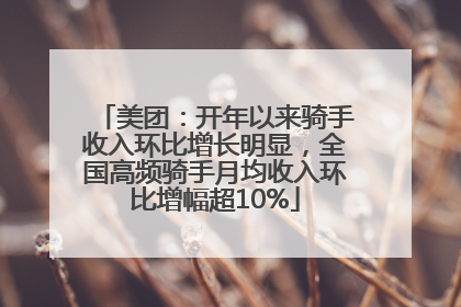 美团：开年以来骑手收入环比增长明显，全国高频骑手月均收入环比增幅超10%