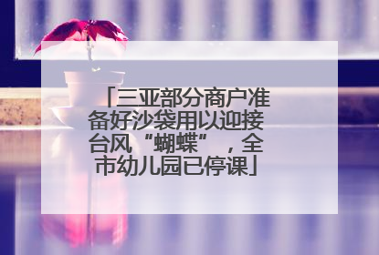 三亚部分商户准备好沙袋用以迎接台风“蝴蝶”，全市幼儿园已停课