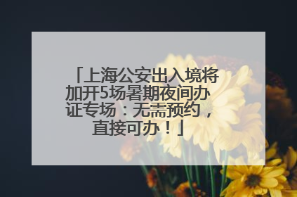 上海公安出入境将加开5场暑期夜间办证专场：无需预约，直接可办！