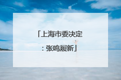 上海市委决定：张鸣履新
