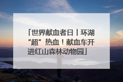 世界献血者日丨环湖“超”热血！献血车开进红山森林动物园