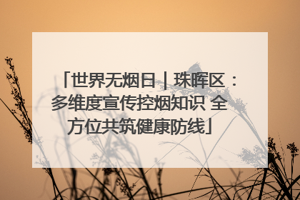 世界无烟日｜珠晖区：多维度宣传控烟知识 全方位共筑健康防线