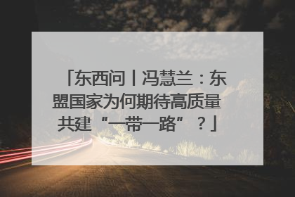 东西问丨冯慧兰：东盟国家为何期待高质量共建“一带一路”？