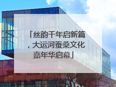 丝韵千年启新篇，大运河蚕桑文化嘉年华启幕