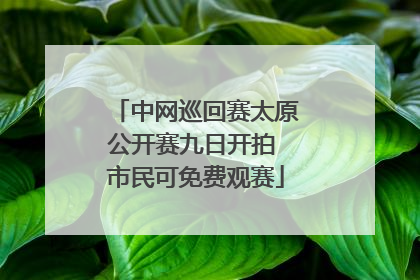 中网巡回赛太原公开赛九日开拍 市民可免费观赛