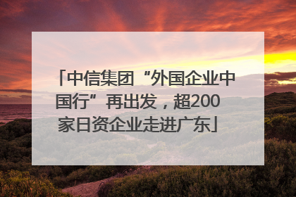 中信集团“外国企业中国行”再出发，超200家日资企业走进广东