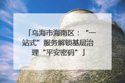 乌海市海南区：“一站式”服务解锁基层治理“平安密码”