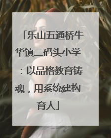 乐山五通桥牛华镇二码头小学：以品格教育铸魂，用系统建构育人