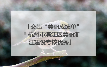 交出“美丽成绩单”！杭州市滨江区美丽浙江建设考核优秀