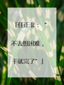 任正非：“不去想困难，干就完了”