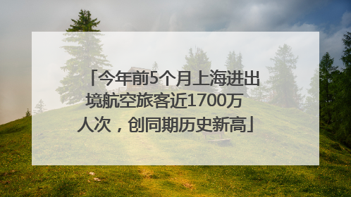 今年前5个月上海进出境航空旅客近1700万人次，创同期历史新高