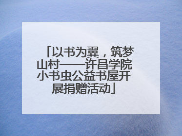 以书为翼，筑梦山村——许昌学院小书虫公益书屋开展捐赠活动