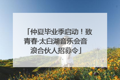 仲夏毕业季启动！致青春·太白湖音乐会音浪合伙人招募令