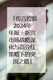 传音控股2024年年报：新兴市场战略深化与高分红策略下的突围之路