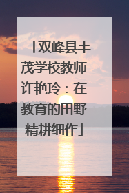 双峰县丰茂学校教师许艳玲：在教育的田野精耕细作