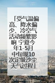 受气温偏高、降水偏少、冷空气活动频繁影响 宁夏今年1-5月中旬现10次定级沙尘天气过程