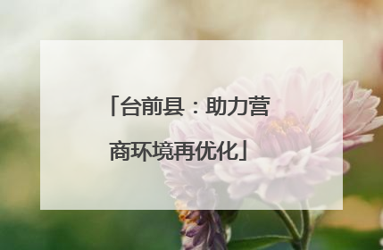 台前县：助力营商环境再优化
